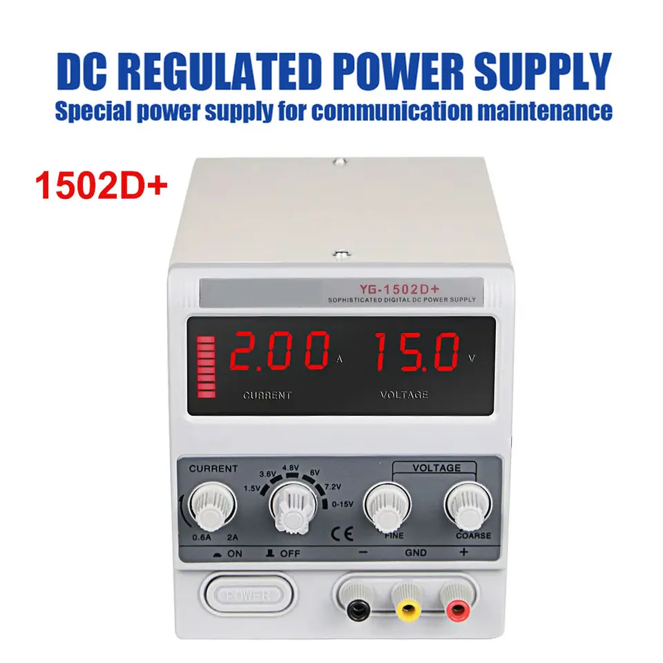 Yaogong 1502d+ nastaviteľný variabilný výstup DC Regulovaný LED displej LED diódy pre údržbu komunikácie