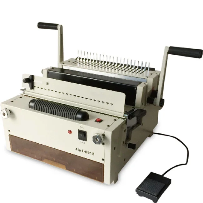 YB 4-v-1 6918 väzbový stroj viazaný stroj Multifunkčný väzbový stroj 3: 1 a 2: 1 Coil Comp Binder Puncher