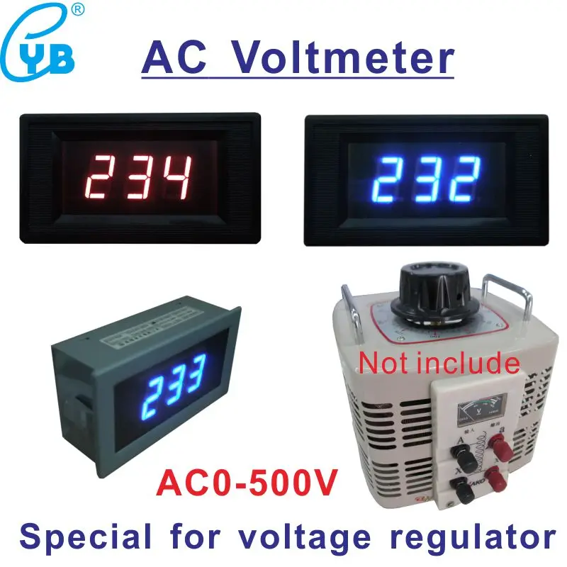 YB5130 AC0-500V LED Digitálne napätie AC Voltmeter Meter AC 220V 120V Voltový panel merača pre jednofázový regulátor napätia Variakov