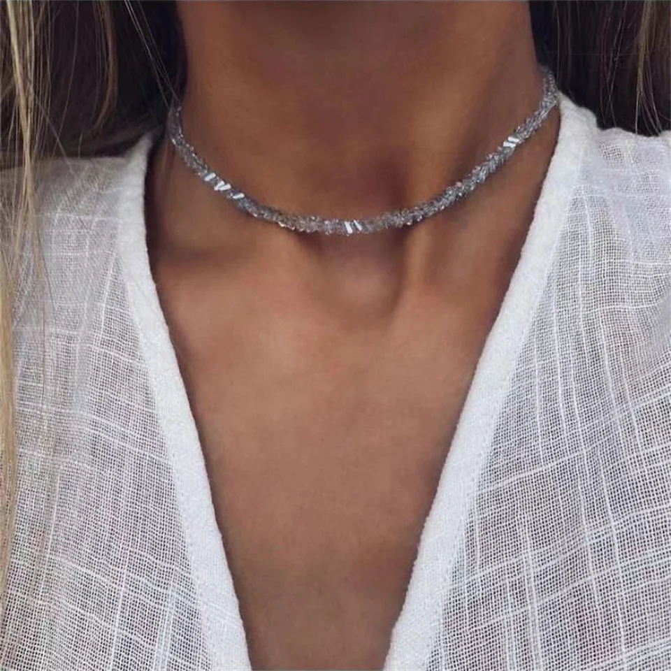 Yc-upgo módne geometrické priehľadné krištáľové reťazce náhrdelník pre ženy ženy boho vinobranie sexy barokové šperky gfit
