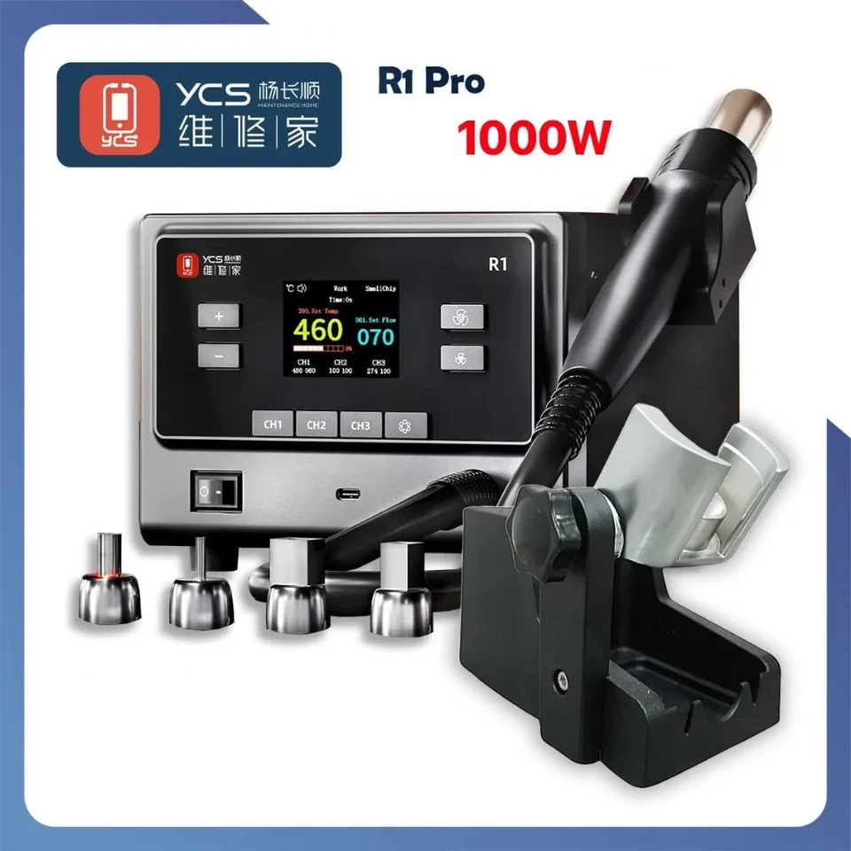 YCS R1 Pro Intelligent Hot Air Gun Rework Station 1000W so 4 dýzovými mobilnými telefónmi základná doska PCB BGA Nástroje na opravu BGA