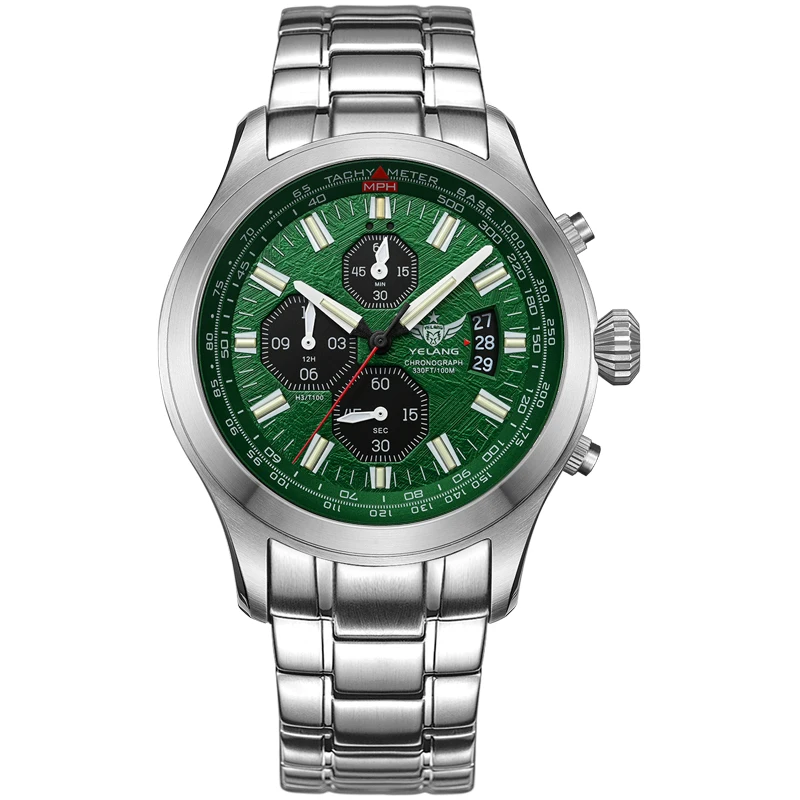 Yelang V1029S Pánske Quartz Watch Japan Japan OS00 MOHIDE BUSINESS LUVNES CLESLESS OEEN 10BAR Vodotesné športové hodinky na voľný čas