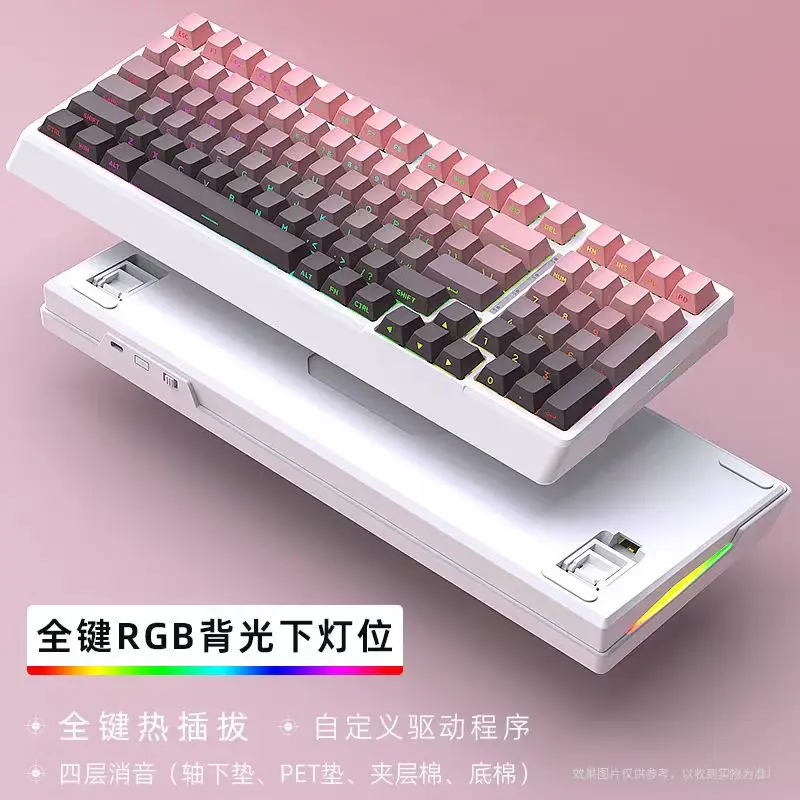 YG98 Prispôsobená mechanická klávesnica RGB káblová Bluetooth 2.4g DIY Kit Brown Blue Red Switch Kompatibilné so systémom Windows MacOS