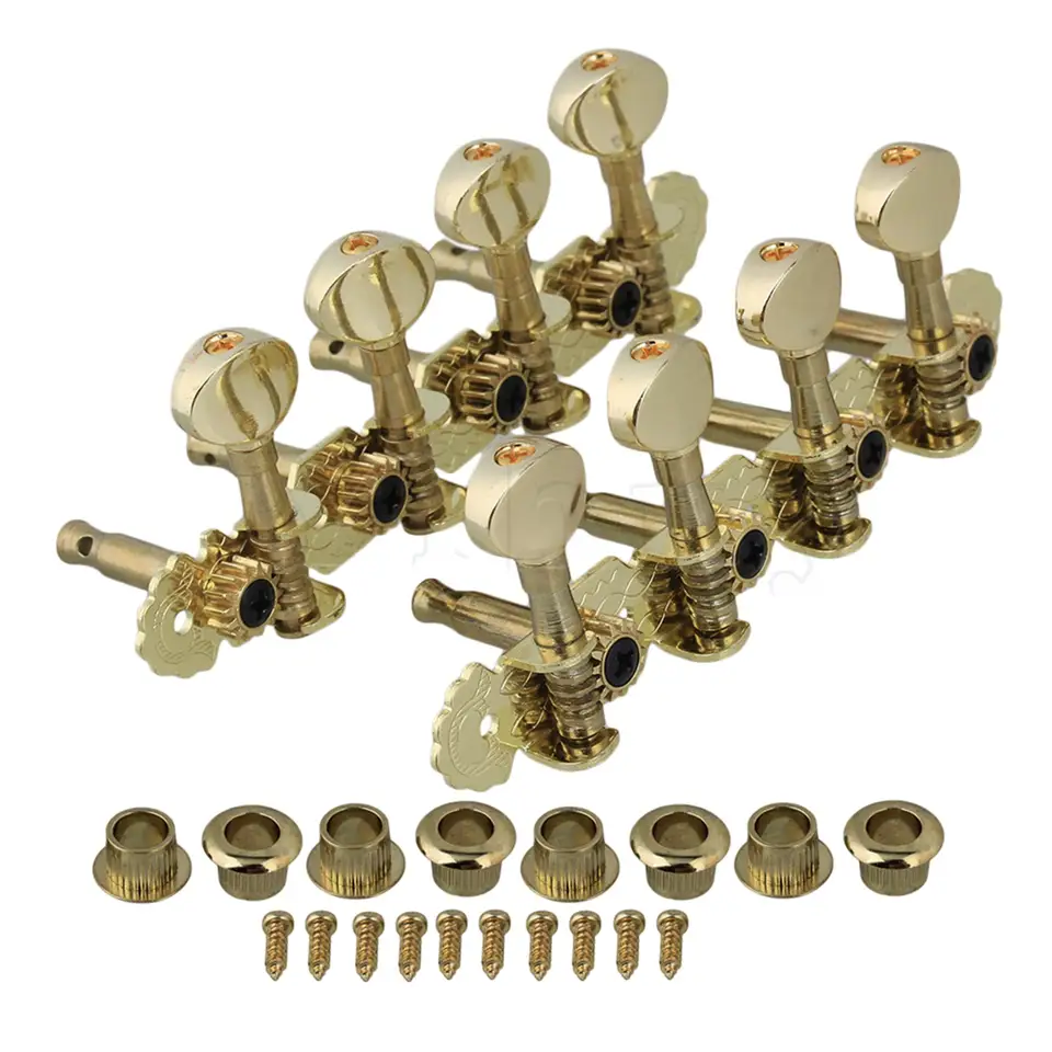 Yibuy Gold 4+4 Kovové tlačidlá Mandolin Hlavy