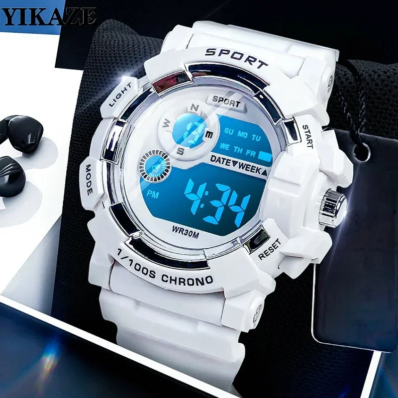 Yikaze Fashion Sports hodinky pre deti a ženy viedli digitálne hodinky vodotesné svetelné budík Elektronické náramky