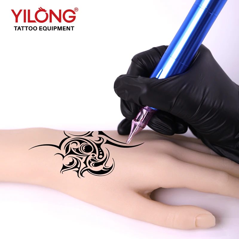 Yilong Tattoo Silikone Practice Hand, Life-veľkost, falošný model ruky kože pre skúsených tetovacích umelcov a začiatočníkov výcvik