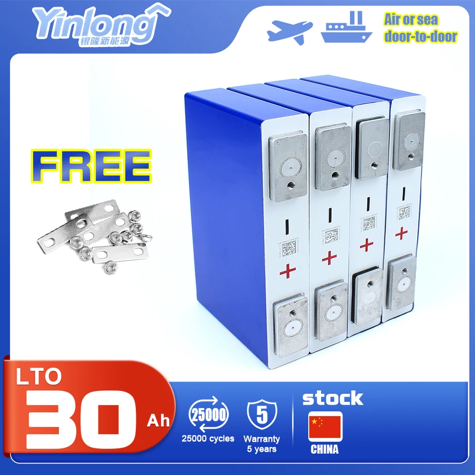 Yinlong 2.3v 30AH Pôvodný prizmatický LTO nabíjateľné batérie 6-24ks pre slnečný systém pre domácich rokov