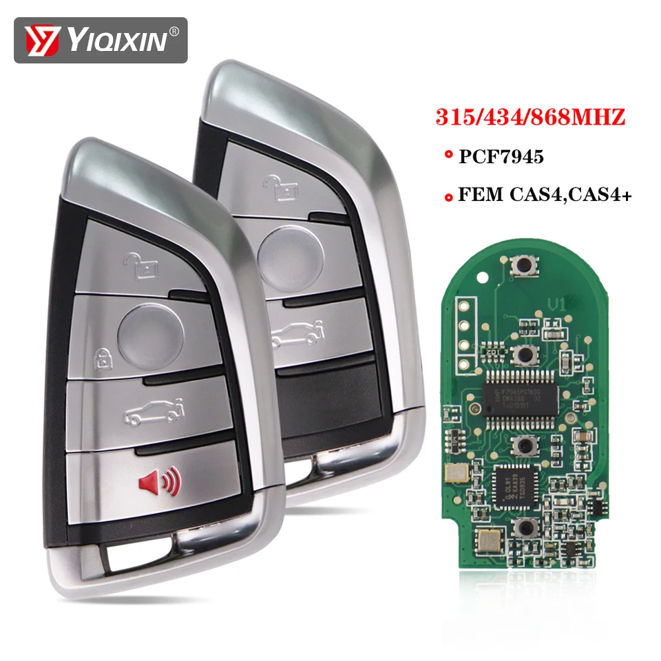 Yiqixin diaľkový kľúče kľúča Go Auto 3/4B pre BMW 1 3 5 7 Series F48 F39 F10 F22 F30 G30 G20 530 525 730 x1 x3 x5 x6 x7 2011-2017