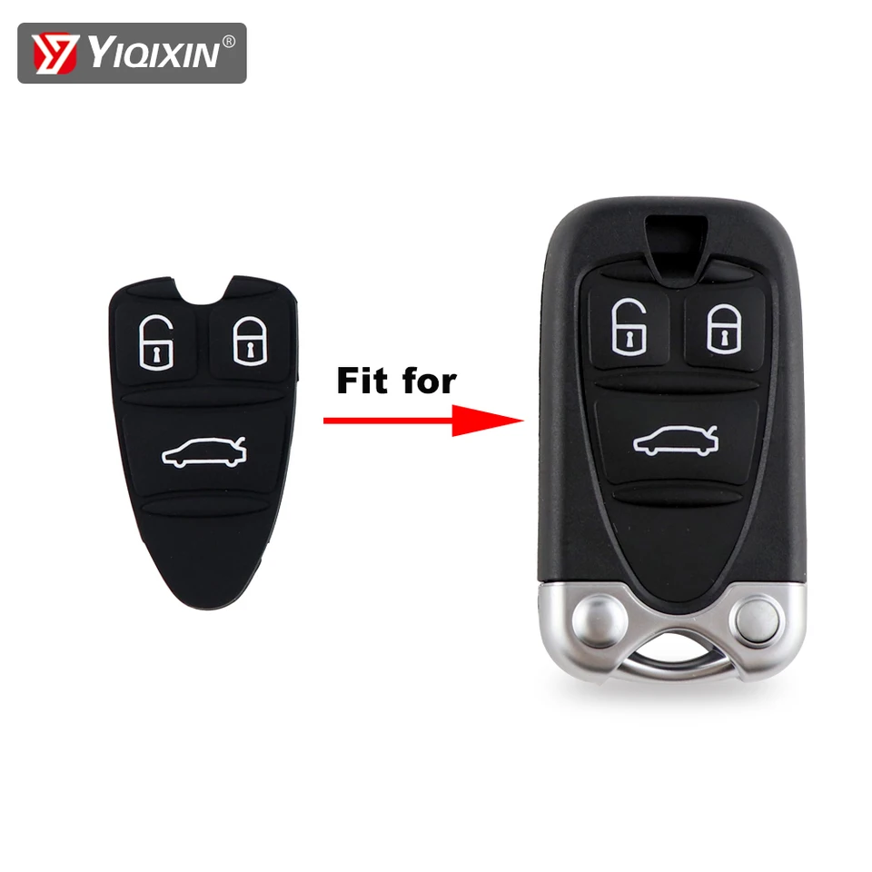 Yiqixin pre Alfa Romeo 159 Brera 156 Spider 3 Button Key Key Shell Silikone Guma Výmena inteligentnej karty Oprava kože