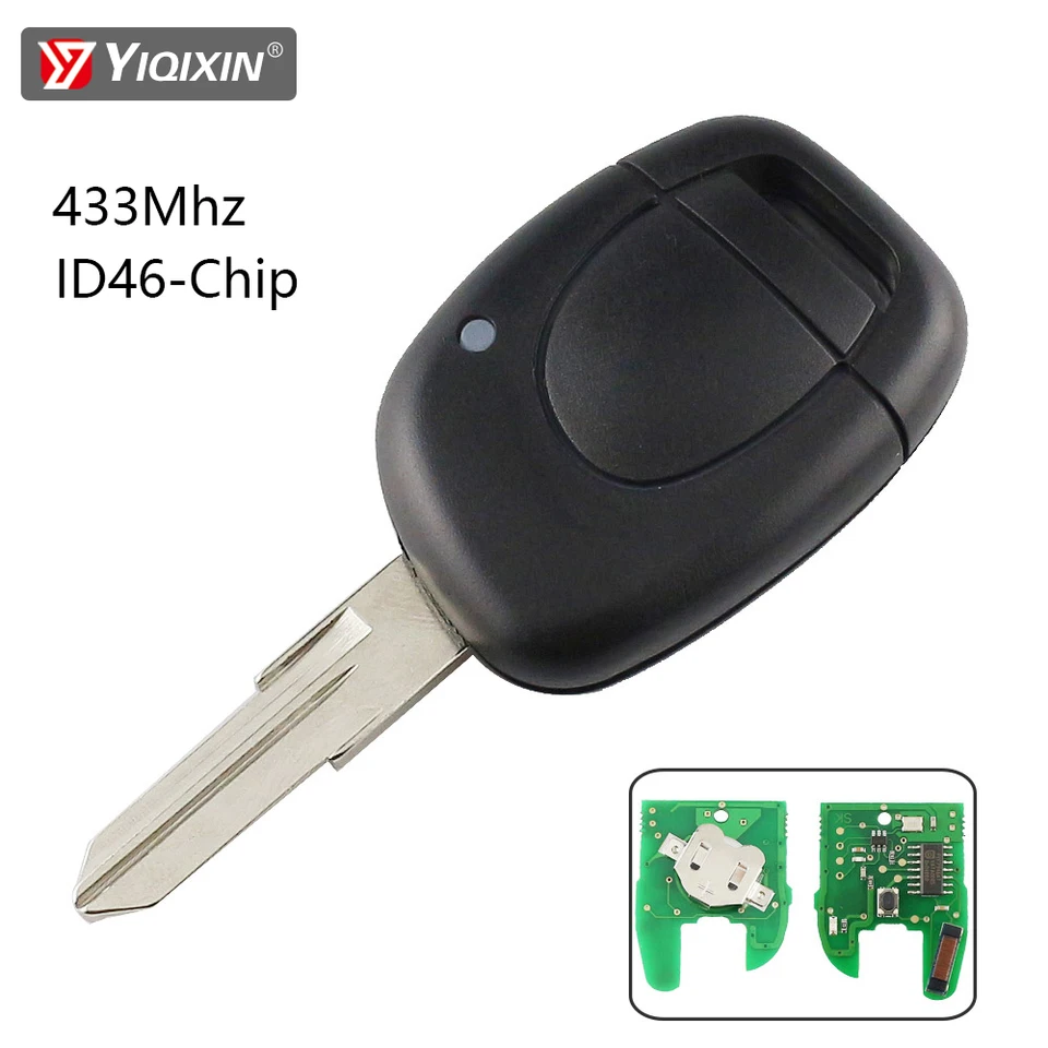 Yiqixin vzdialený automobil Kľúč vhodný pre Renault Clio II Master Twingo Kangoo Megane Scenic 1 2 3 Laguna Espace Trafic 1 Button Blade Chip