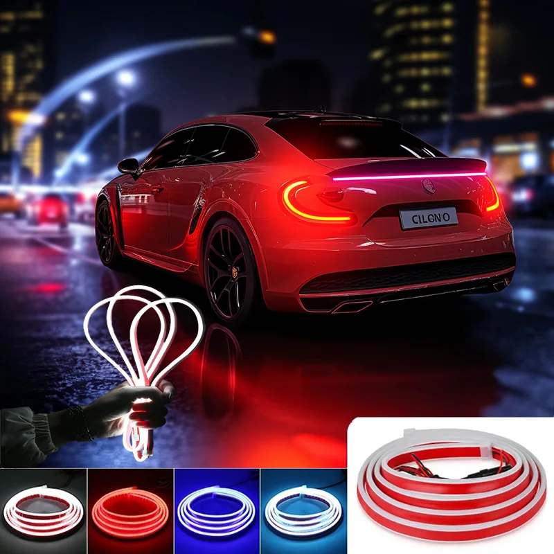 Yirui auto denne bežecké svetlo s kapucňou vylepšuje 1,8 m 2,0 m 12 V LED dekoratívny svetelný pásik