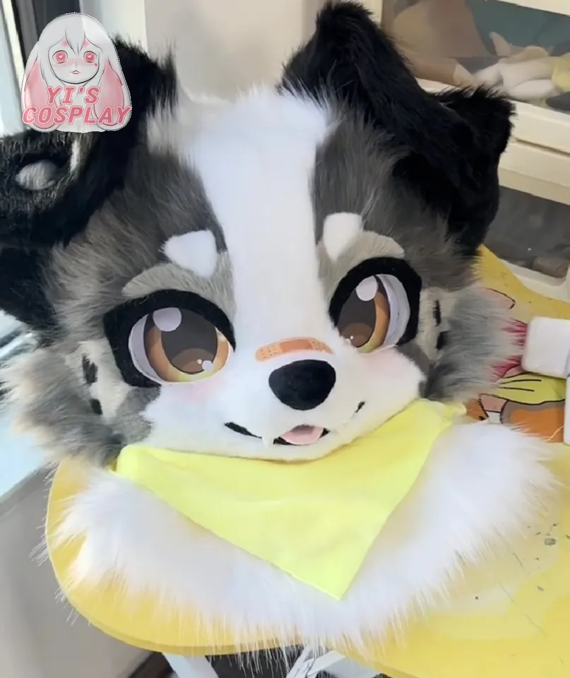 Yis cosplay vlastná chlpatá hlava kigurumi hlava cosplay kemono fursuit ručne vyrábané náhlavné súpravy šelma prispôsobené fursuit kemono hlava