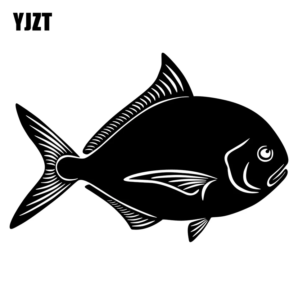 Yjzt 16cmx10.8cm vtipné zvieracie plavecké ryby vinylové motocykle auto s nálepkou nálepka čierna/strieborná