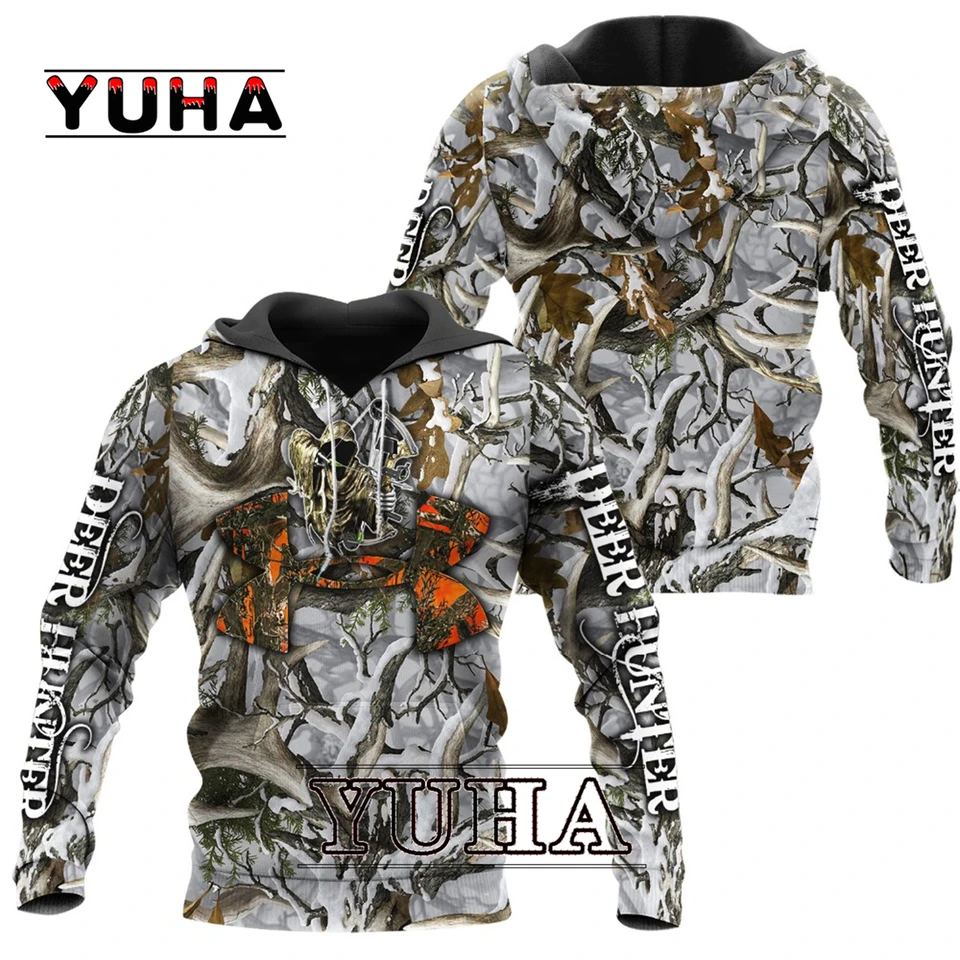 YK2 Hunting camo mikiny 3D lesné zvieratá muži Muži nové mikiny harajuku módne pullover Streetwear Essential Spoenser