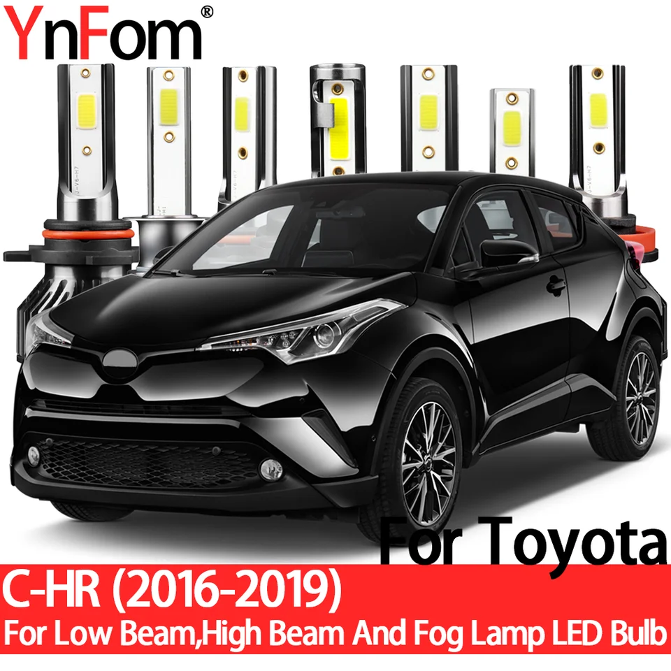 YNFOM pre Toyota C-HR CHR 2016-2019 Špeciálna súprava LED svetlometov pre nízky lúč, vysoký lúč, hmlové lampa, doplnky automobilu