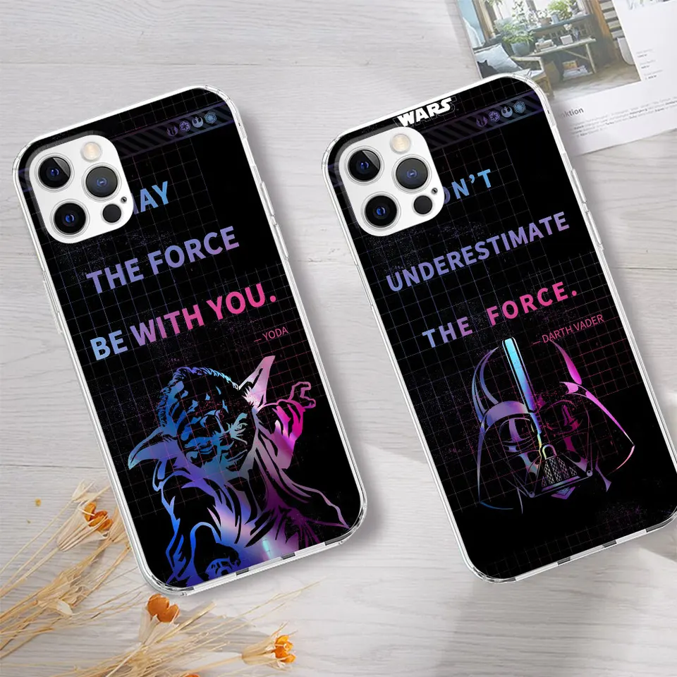 Yoda Darth Vader Obi-Wan Kenobi puzdro pre Apple iPhone 11 15 plus 13 12 Mini 7 8 x xr xr 14 Pro Max Transparent Soft Cover Telefón