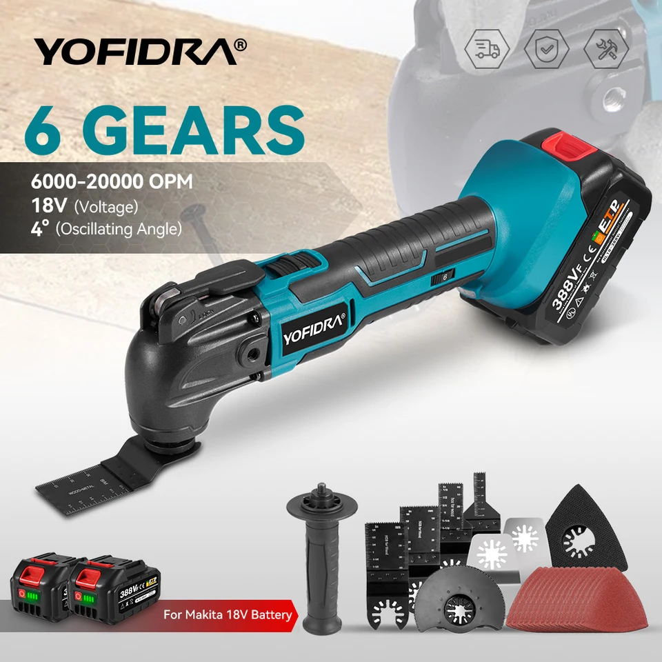 Yofidra oscilujúci multifunkčný nástroj pre Makita 18V Battery Multi-Tool Variabilná rýchlosť Renovator Elektrický nástroj Elektrický nástroj