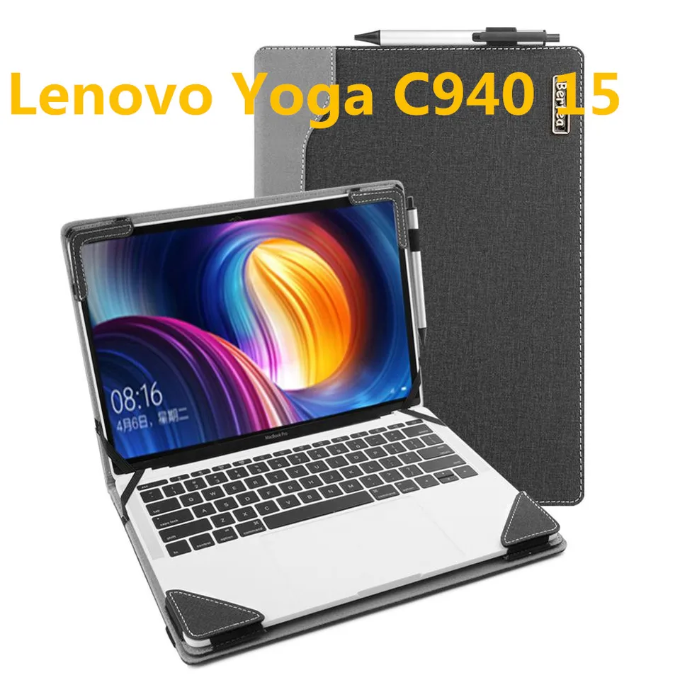Yoga C940 15 puzdro pre Lenovo Yoga C940 15,6 -palcový kryt notebooku stojan Tvrdá ochranná škrupina PU kožená rukáv C940 15 tašky