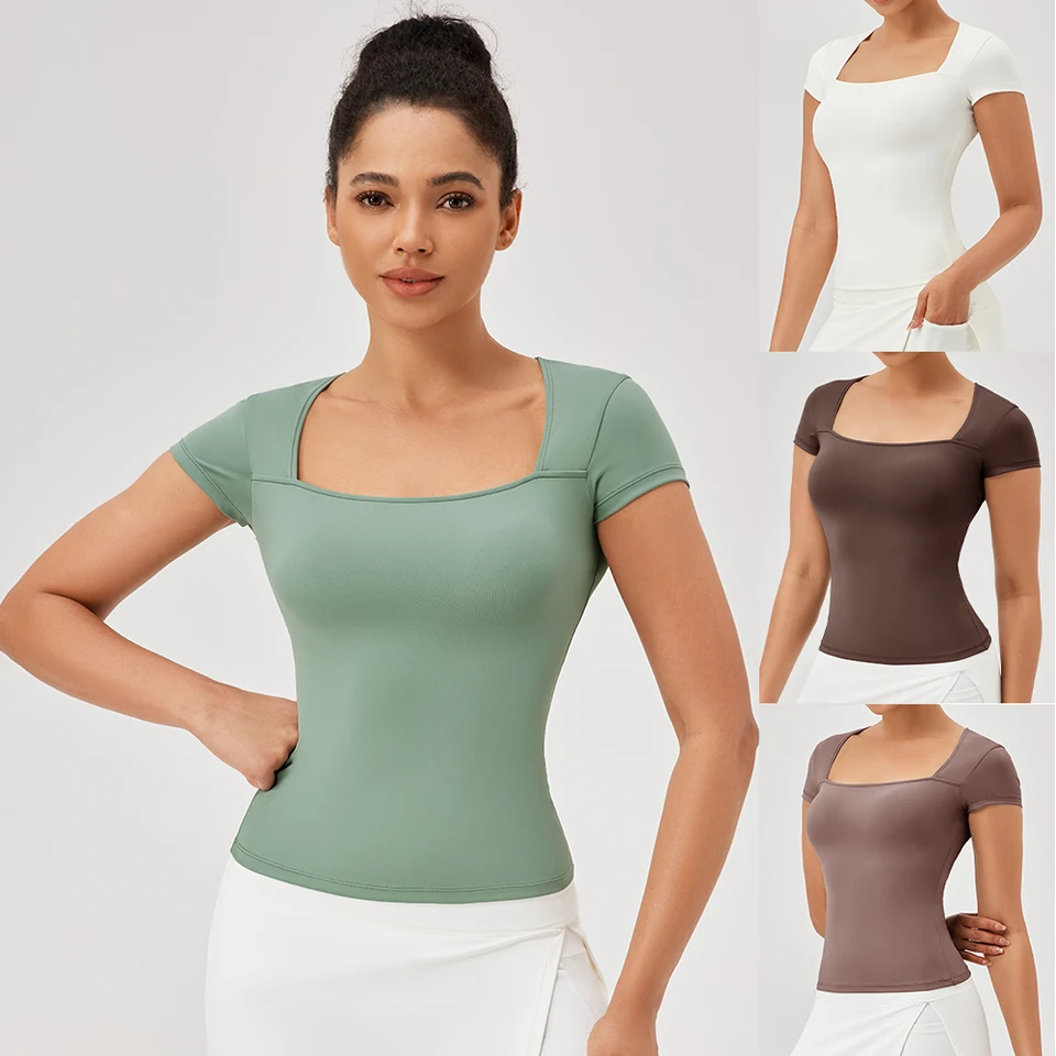 Yoga Tops Women Gym Training Tops Tops Rýchlo sušené jogy košele s krátkym rukávom Vonkajšie bežec