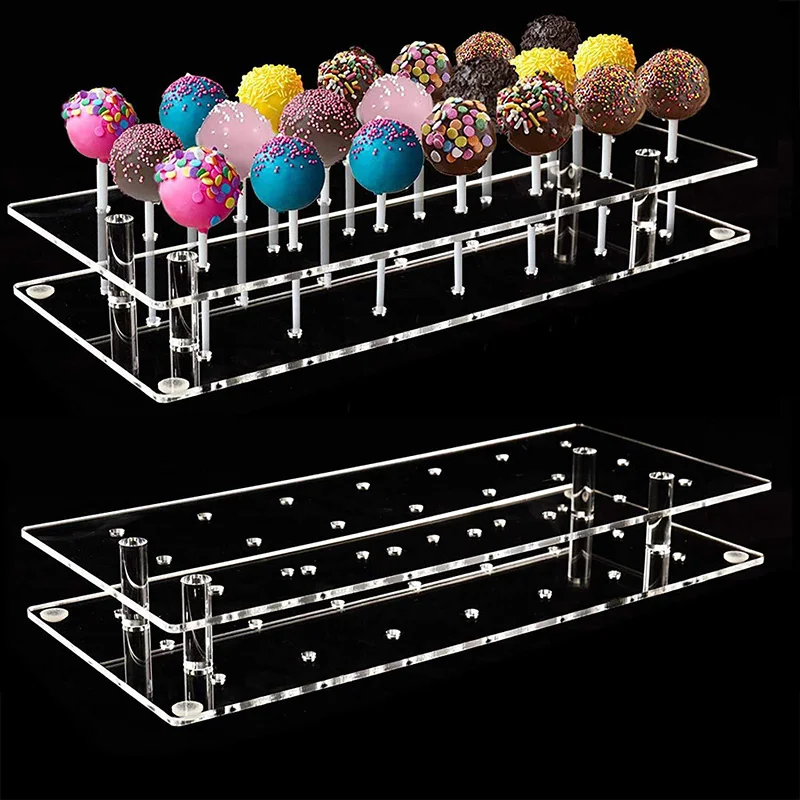 Yomdid akrylový lollipový stojan 21 -dle Transparent Lollipop Display Distachable Cake Lollipop Stock Party Decor Držiteľ cukroviniek