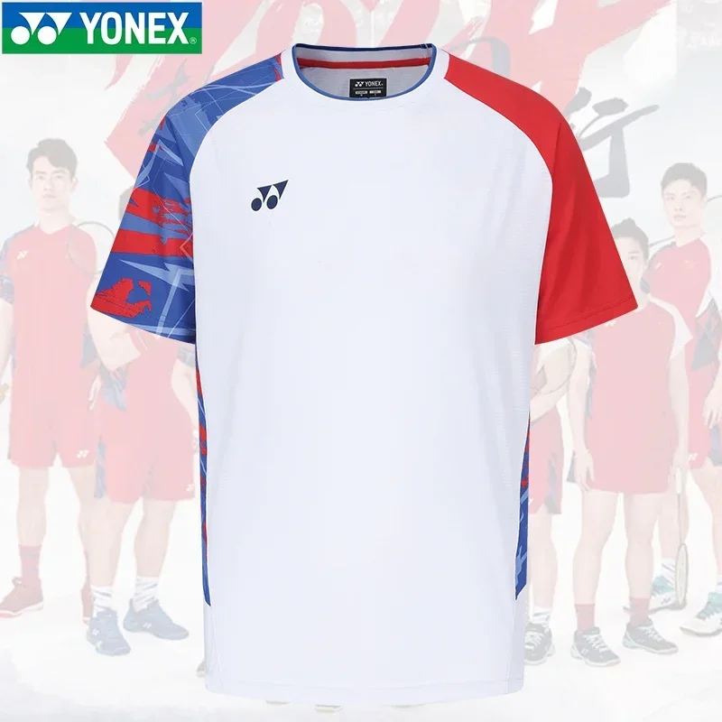 Yonex Sport Jersey, tričká s krátkym rukávom, badminton pólo tenis, pre národný tím, muži Wome Tops 26128Cr