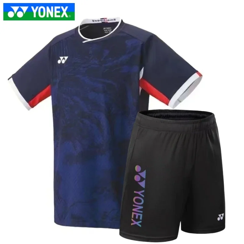 YONEX Ženské šortky bedminton súťažný výcvik výcvik s rýchlym vyschnutím priedušného potu-absorbčného tričku s krátkym rukávom