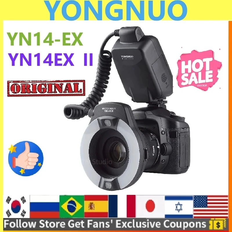 Yongnuo yn-14ex II yn14-ex ttl yongnuo yn14ex LED makro ring blesku Speedlite Light pre Canon EOS 1DX 5D3 6D 7D 70D 80D kamery