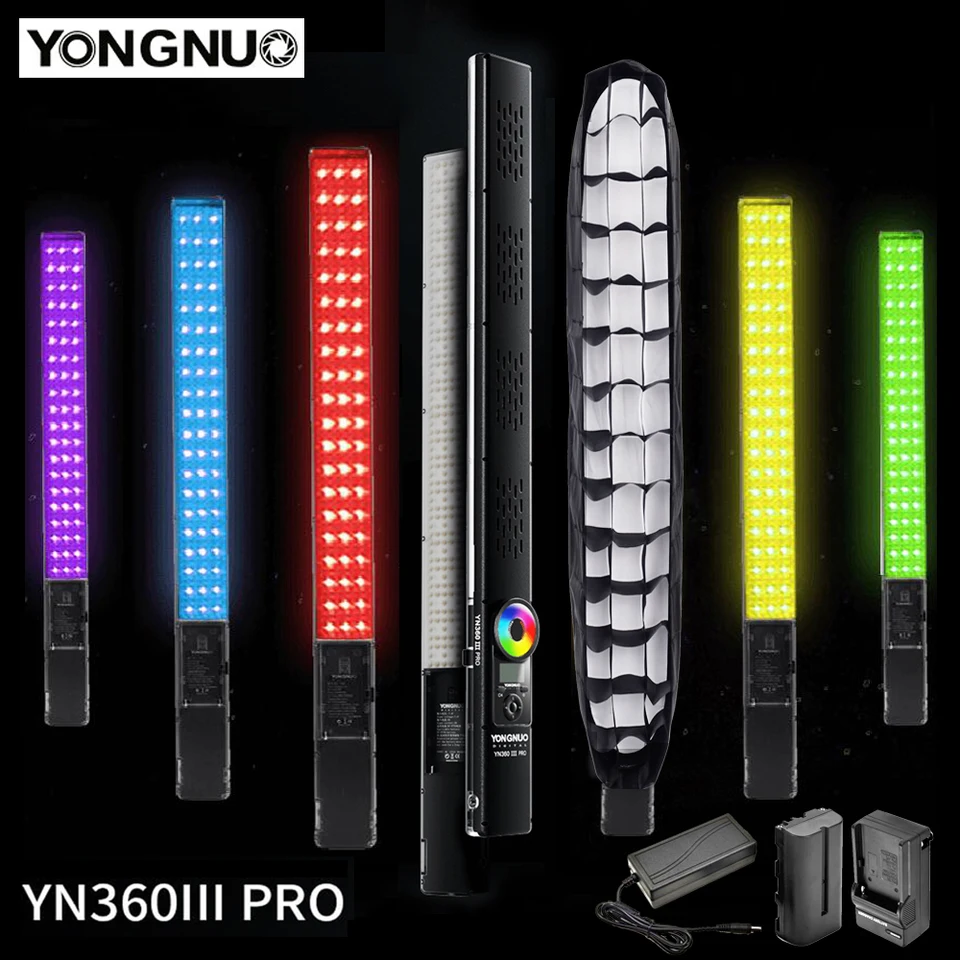 Yongnuo yn360iii pro rgb LED VIDEO VIDEO VIDEO SVETLO RUCKOVÁ PANY 3200K 5500K BIO-COLOR TOTKLE UPOZORNENIE YN360 III FOTO FOTO FOLEPLOWLING OBLASŤ