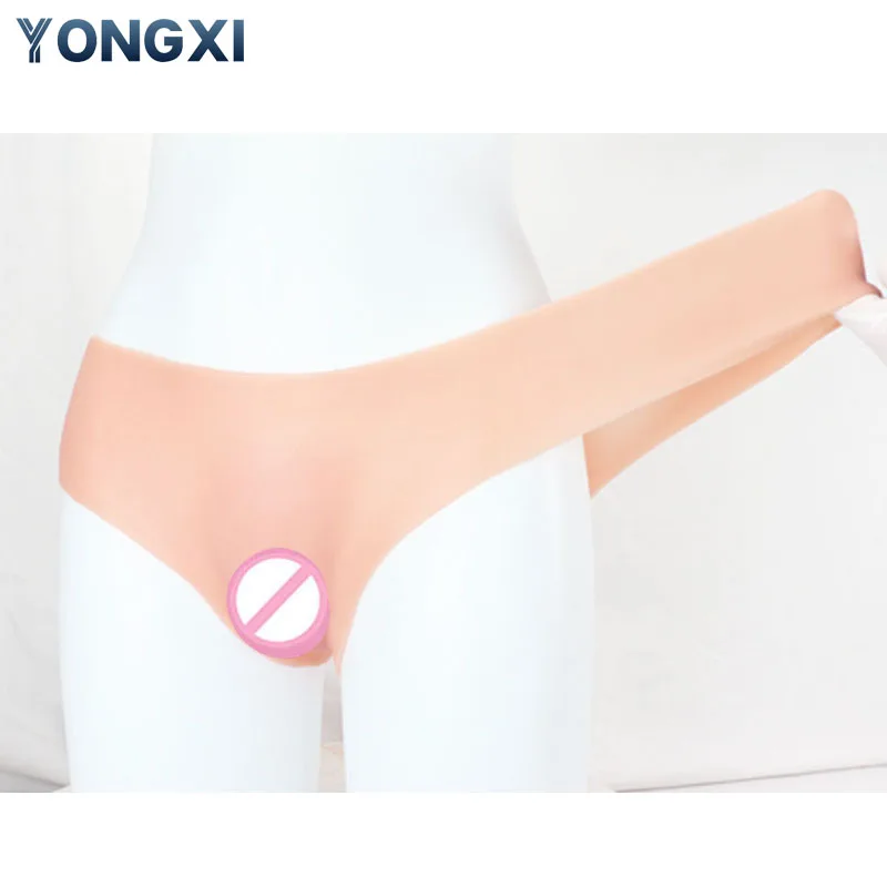 Yongxi dvojité elastické realistické silikónové nohavičky homosexuály Pussy nohavice sexy falošná vagina forma crossdresser transgender shemale cosplay