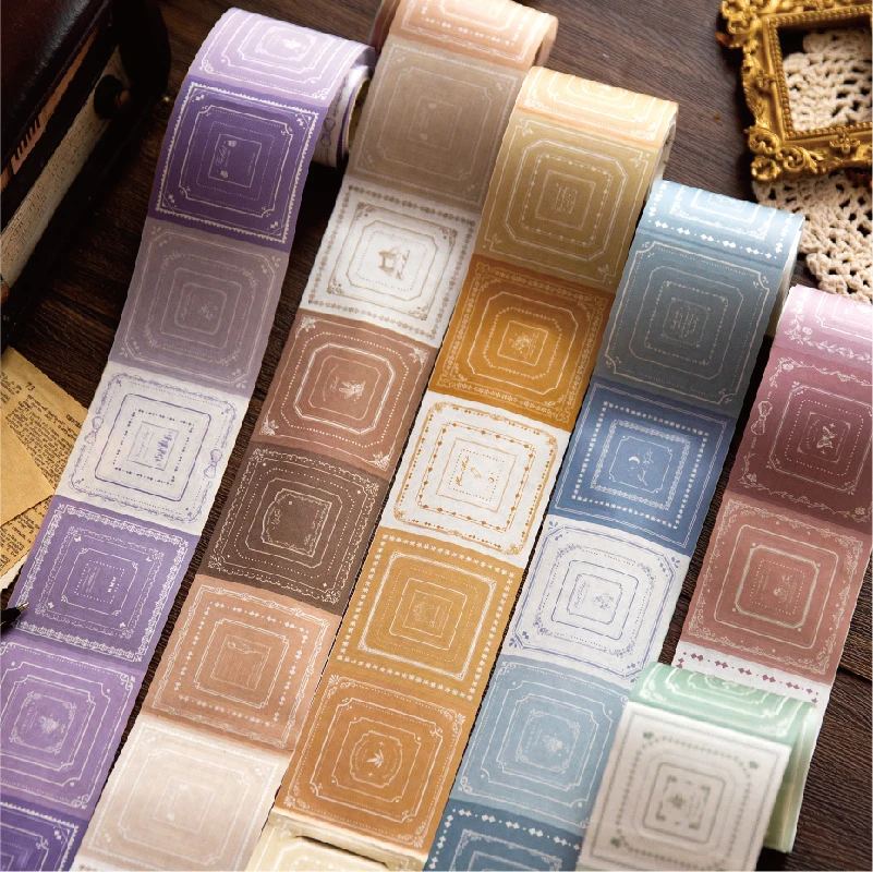 YOOFUN 80ks/roll benátske stravovacie nálepky pásky Kreačný rámec štítkov pre koláž Junk Journal Scrapbooking DIY Tape STATIOENRY