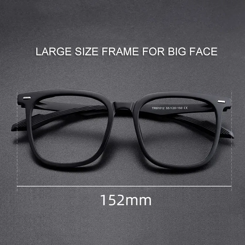 Yooske Big Face Flexibilná Tr90 Rám na okuliare TR90 Rám Muži Nadmerne veľké rámce Ultra svetlo anti modré svetlé okuliare Rám 81012