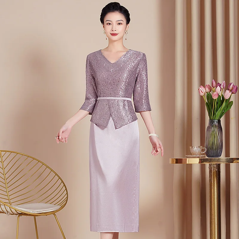 YourQipao 2024 s dlhým rukávom Čínske tradičné ženy Cheongsam Party Dress Matka nevesty Svadobný hosť qipao