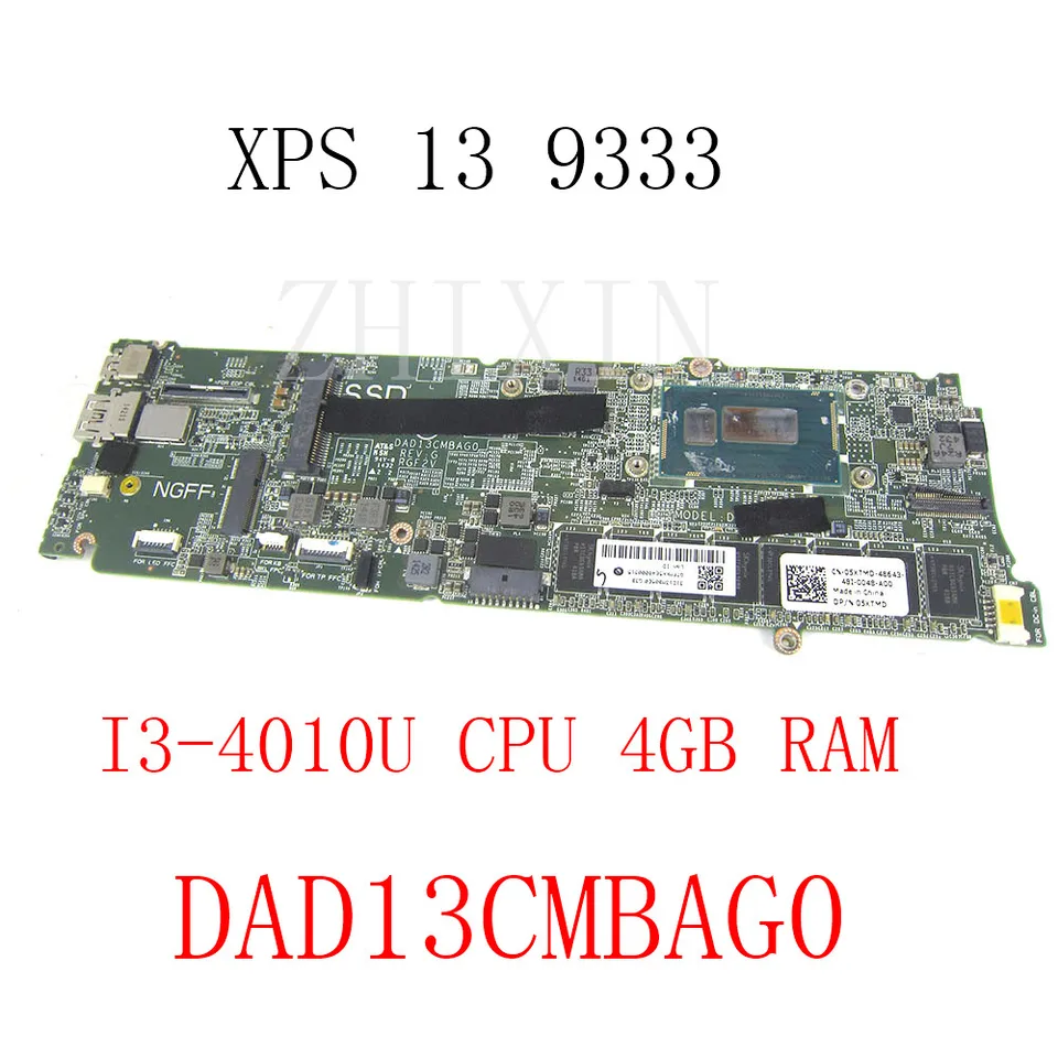 Yourui for Dell XPS 13 9333 LAPTOP Základná doska SR16Q i3-4010U CPU 4GB CN-03RR0X 03RR0X 3RR0X DAD13CMBAG0