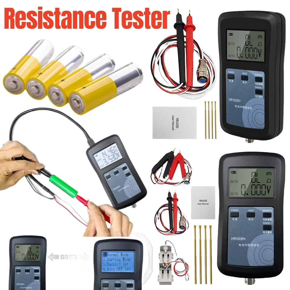 YR1035+ 4-drôtený lítium batérie Interný odporový tester tester s vysokou presnosťou tester batérie Testovací prístroj DC 0-100V