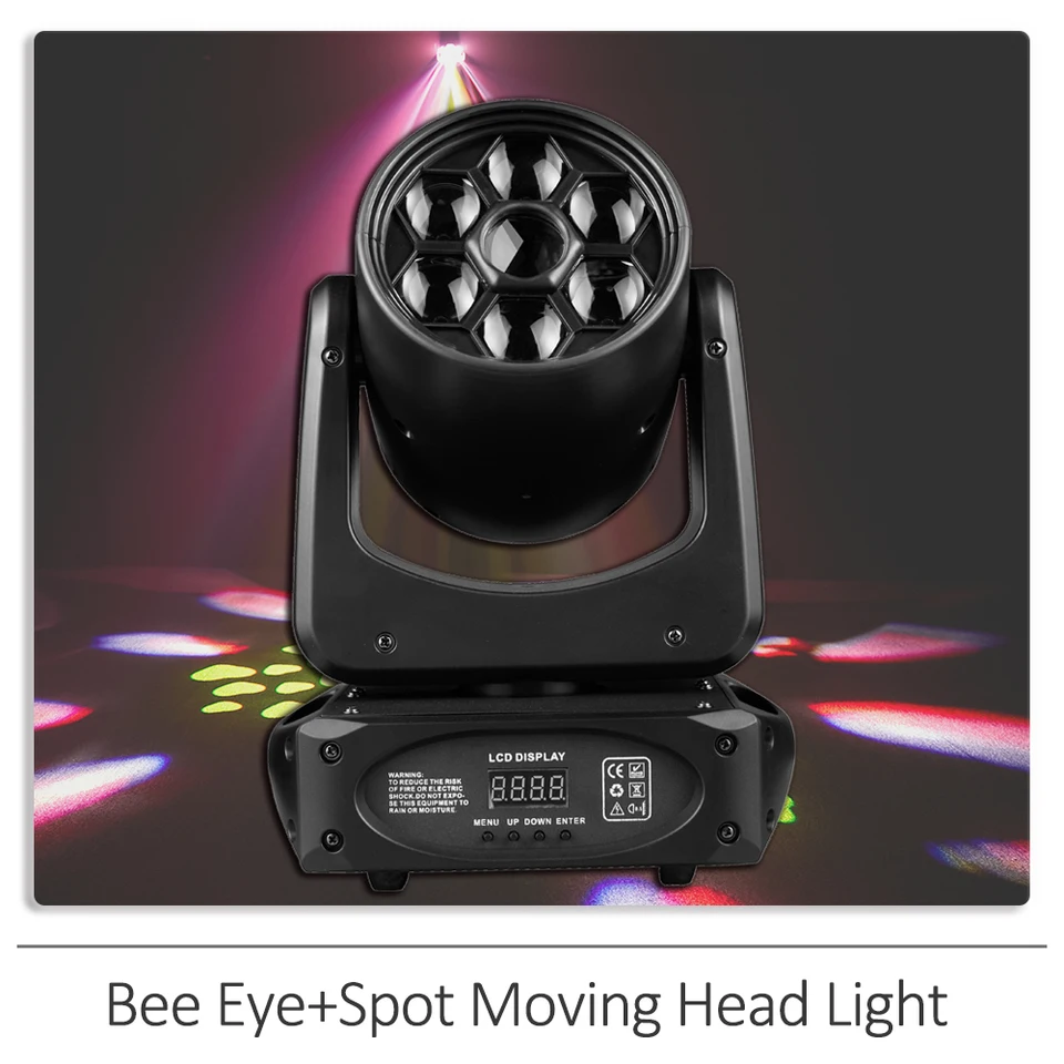 Yuer 150W RGBW LED LED včelie včely SPOT SPOT STROBE SLOŽENIE Svetlo DMX pre DJ Disco Bar Party Club vianočné osvetlenie Efekt