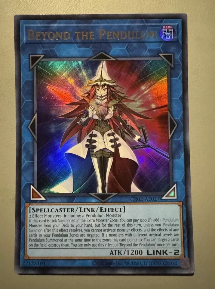 Yugioh Konami Duel Monsters CR02-AE027 za kyvadlom ultra vzácna ázijská anglická kolekcia Mint Card Card