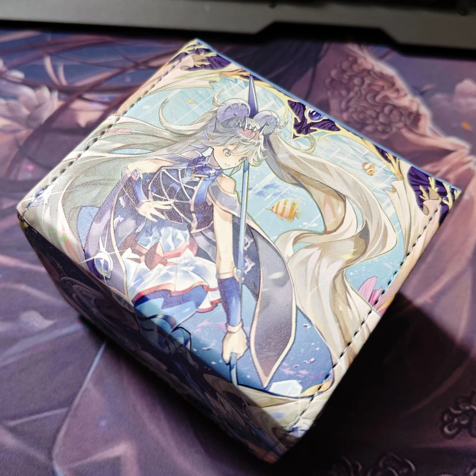Yugioh Marincess Aqua Argonaut Deck Box Yu-Gi-Oh! TCG OCG PTCG Trading Cards Protector Case PU kožená úložná skrinka 100+