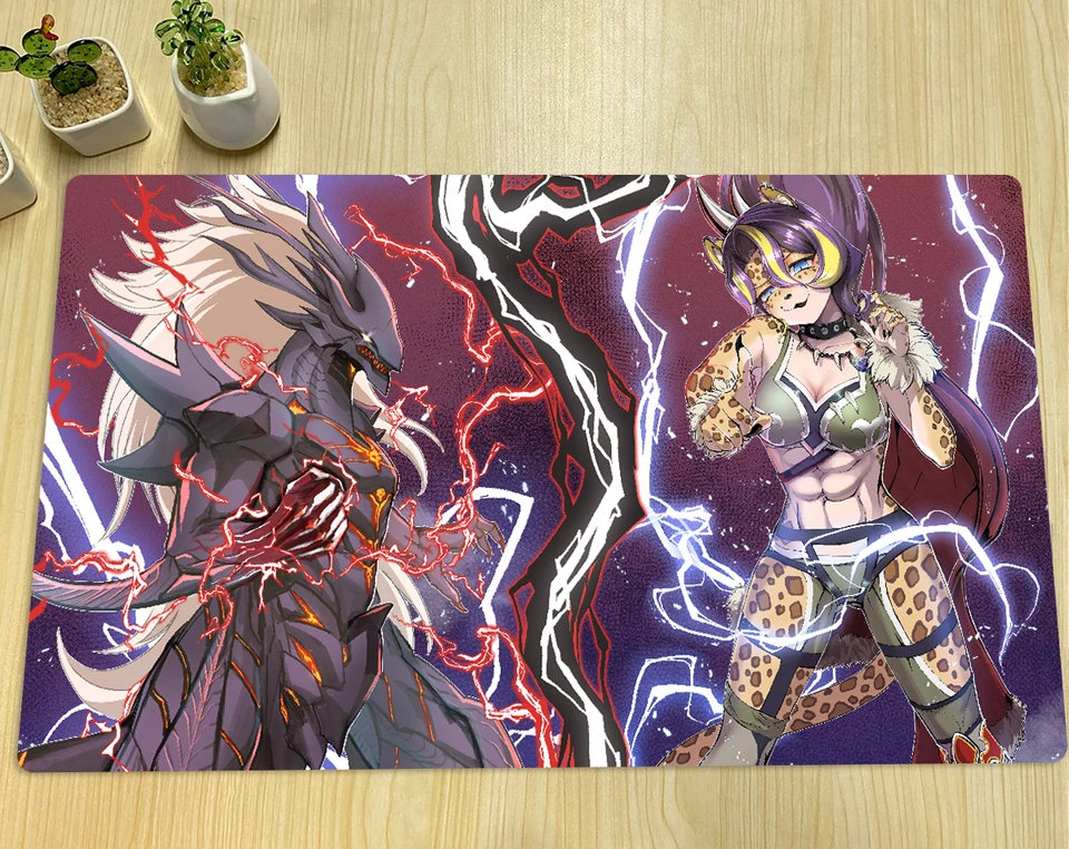 Yugioh Playmat Vanquish Soul Panthera a Kaiser Varius Mat TCG CCG Rad Trading Card Game Mat Rout Mouse Pad Zone & Bag