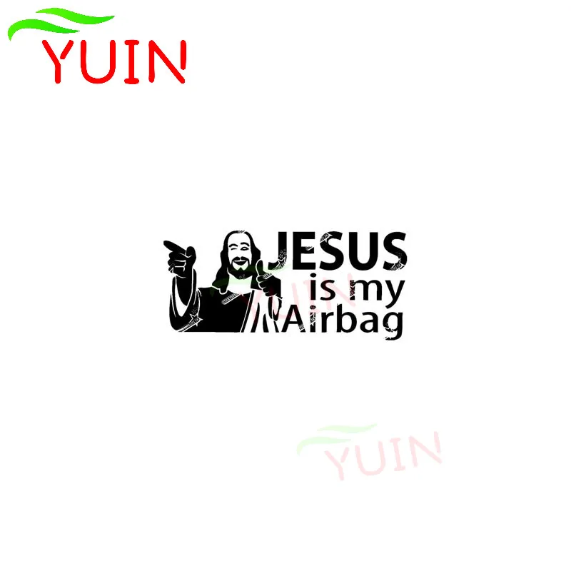 Yuin Creativity Ježiš je môj airbagový nálepka módny štýl Automatický štýl PVC okenné dekorácie Doplnky vodotesné nálepky