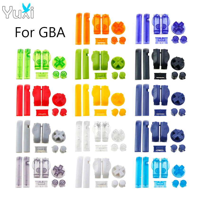 Yuxi pre Gameboy Advance GBA Console Plastové tlačidlá Nastavte náhradný výkon zapnutia/vypnutia krížový kľúč LRAB krížový kľúč D-Pad