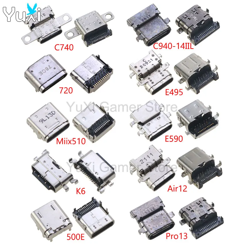 Yuxi USB Type C Nabíjanie DC Power Jack Socket Port Connector pre Lenovo Yoga C740 720 Miix510 K6 500E C940-14IIL E495 E590 AIR12