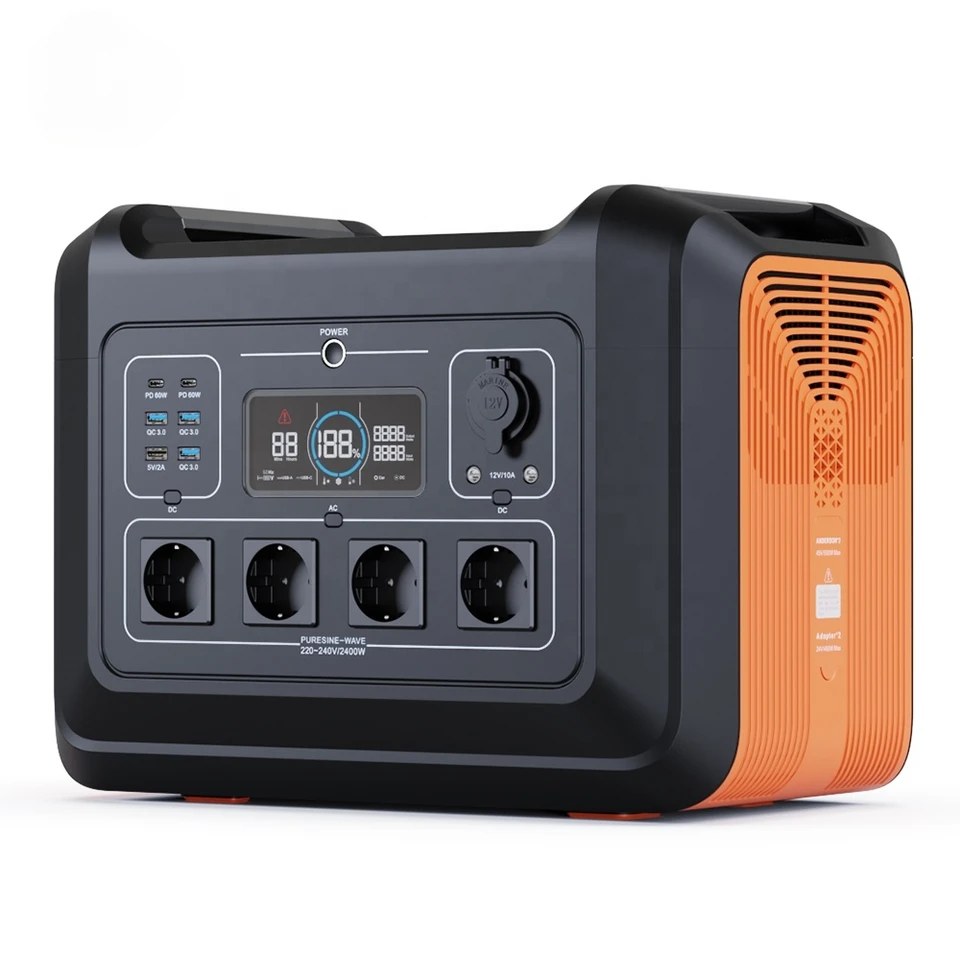 YYHC 2400W PowerStation LifePo4 Solar Generátor 230V prenosná elektráreň EÚ pre núdzovú situáciu