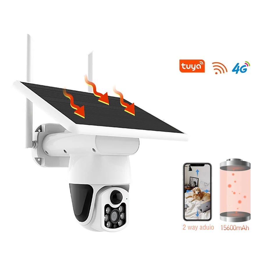 YYHC-3MP 4G Solar CCTV PTZ priblíženie kamery Smart Tuya 360 stupňov WiFi WiFi Wireless Outdoor Network Cam pre domáci bezpečnostný kamerový systém
