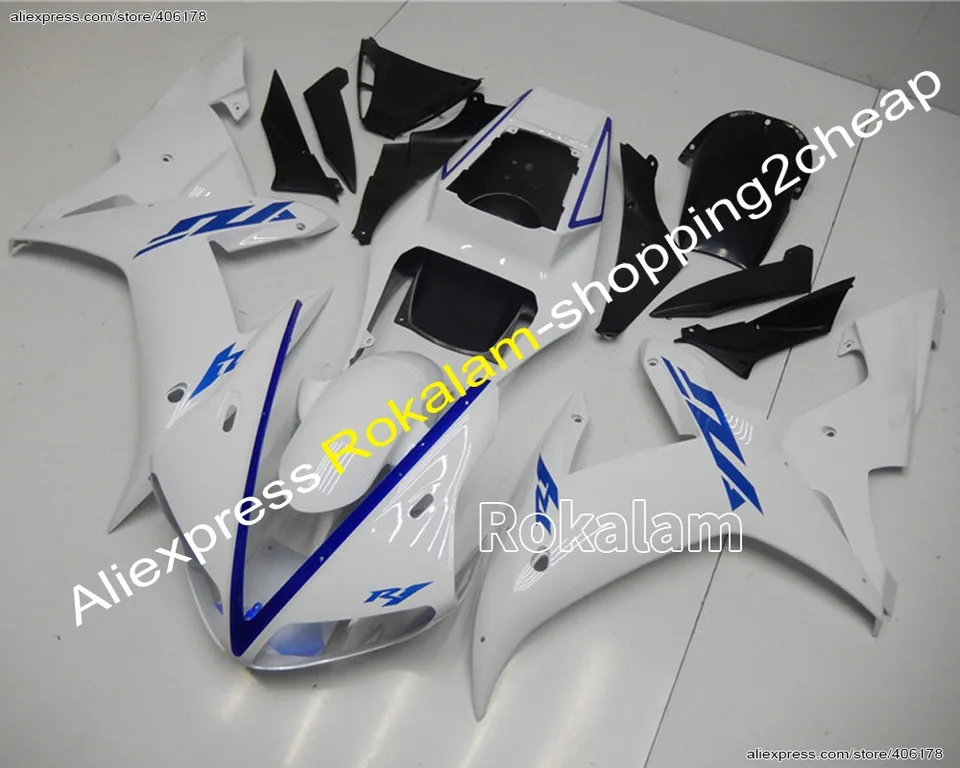 YZF 1000 R1 02 03 Kit na kapotáži pre Yamaha YZF R1 2002 2003 Race White Saquings (Vstrekovanie)