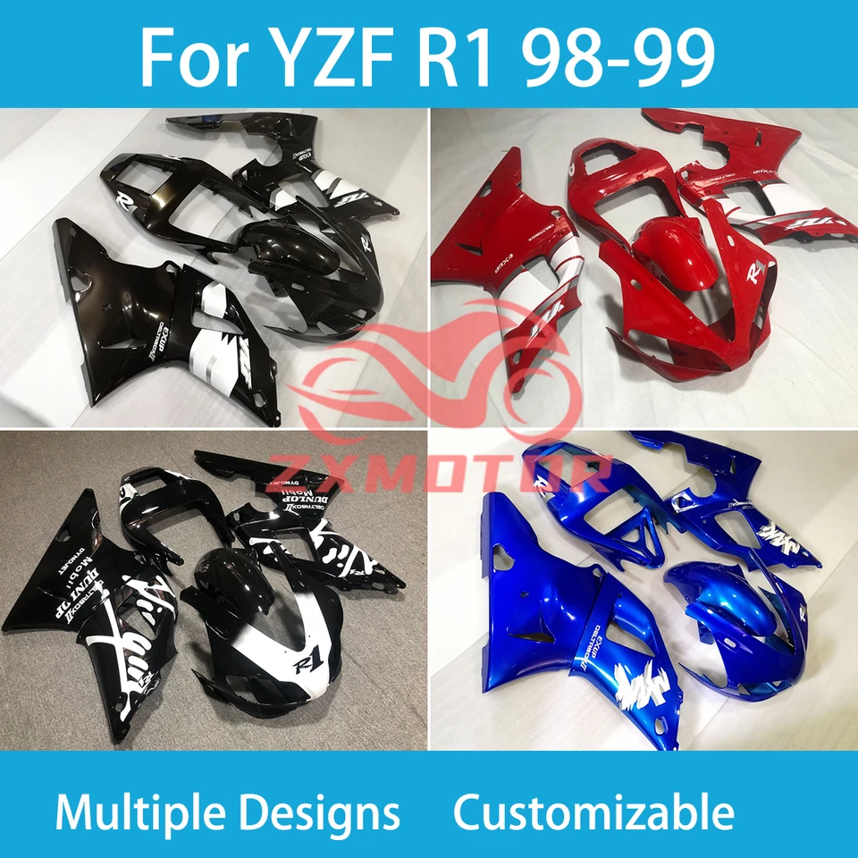 YZF R1 1998 1999 Kit na kapotáži pre Yamaha Yzf R 1 98 99 Oprava motocyklových závodov prispôsobených plášti karosériami na karosériu