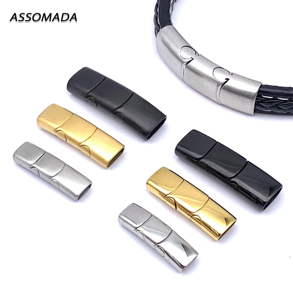 Z nehrdzavejúcej ocele Magnetické sponky kožené náramky Kábel Connect Tri Link pracka pre DIY šperky výroby doplnkov