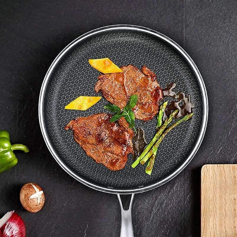 Z nehrdzavejúcej ocele panvica s nelepivým hrncom 2 veľkosti Vyberte si vyprážaný steak hrnca PasePes Honeycomb kuchynský riad