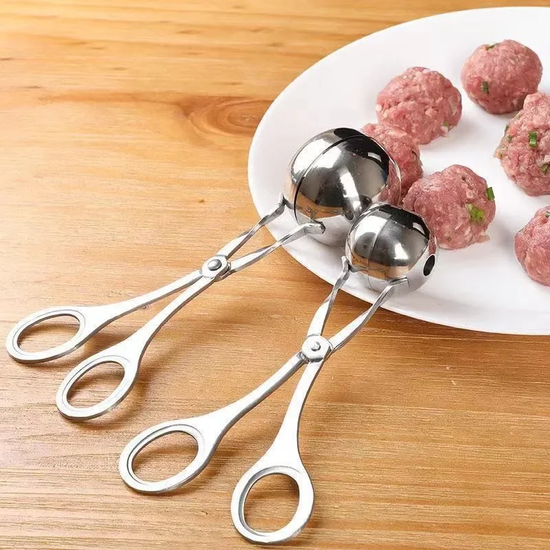 Z nehrdzavejúcej ocele výrobca mäsových guľôčok Nástroj Clip Round Rice Ball Striek Spoon Meatball Making Fold Non Stick Fľdate kuchynský gadget