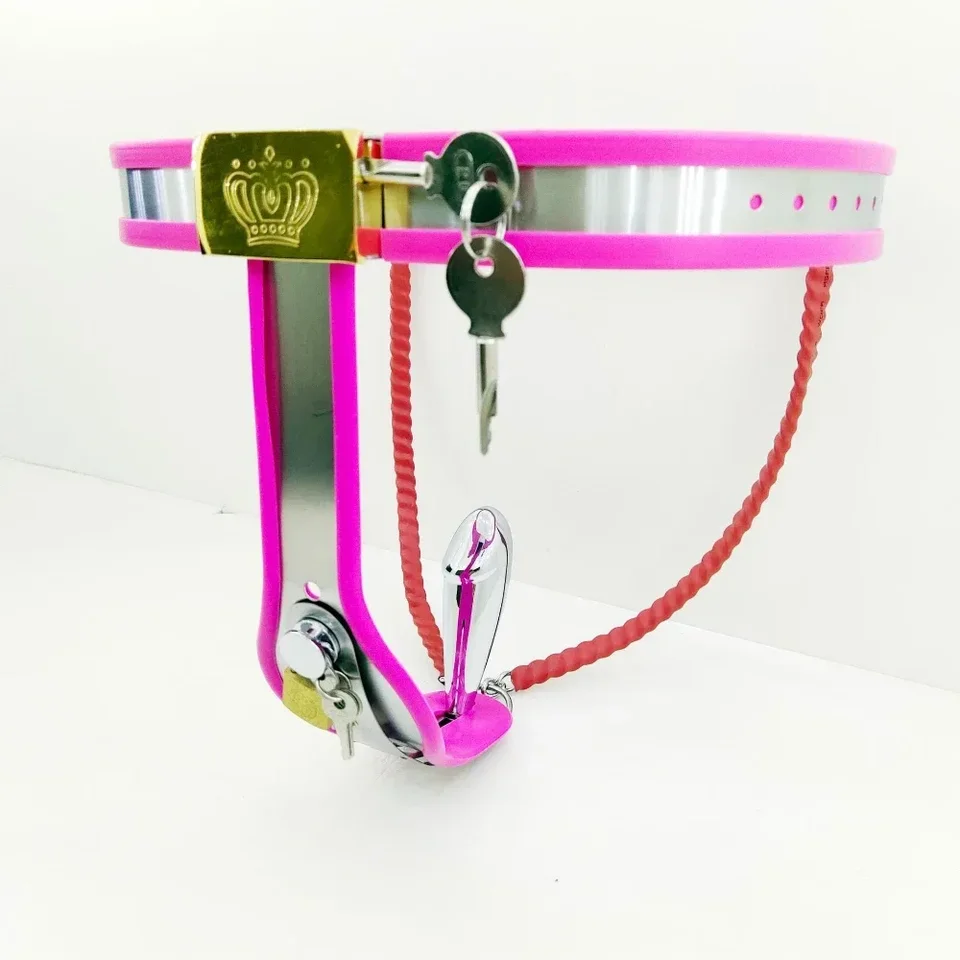 Z nehrdzavejúcej ocele Ženské cudné pásy spodné prádlo s vaginou zástrčkou BDSM Bondage Gear Woman Chastity Lock Zariadenie dospelých Sextoys