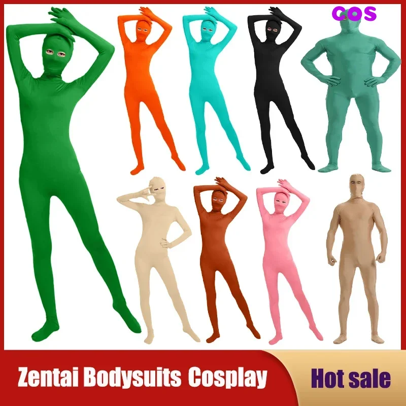 Z New Kid Dospelý Lycra Open Eye Celé telo oblek Zentai Vlastný zadný zips Second Skin tesne Halloween s dlhými rukávmi Cosplay notnitsui